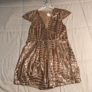 Champagne Sequin Romper.